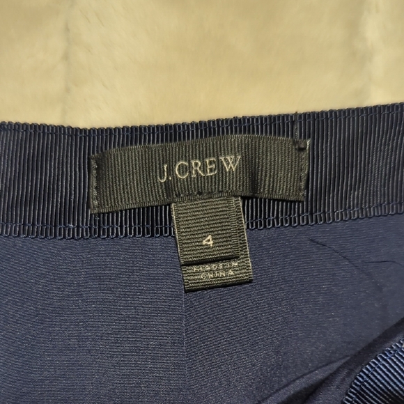 J. Crew Dark Blue Skater Skirt with White Dots - Picture 2 of 3